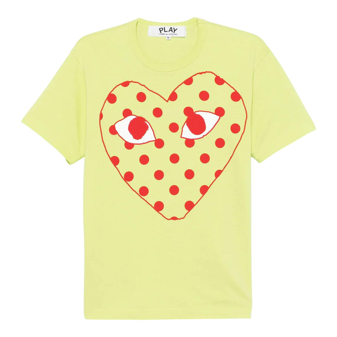 Club21 - COMME des GARCONS PLAY - Neon Polka Dot Heart Tee Unisex - TEES - Green
