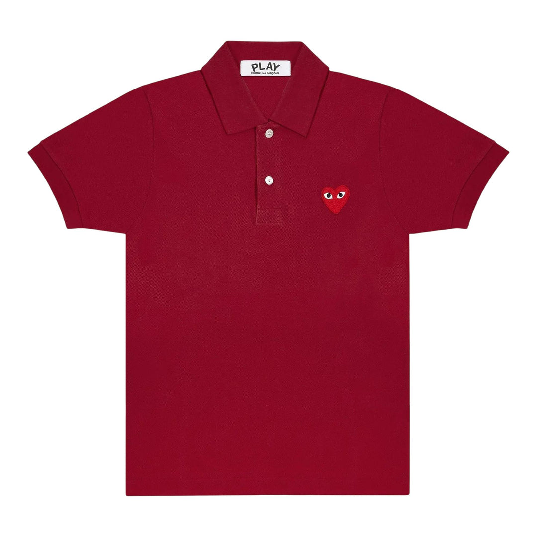 Club21 - COMME des GARCONS PLAY - Polo T-Shirt Red Emblem Unisex - POLOS - Burgundy