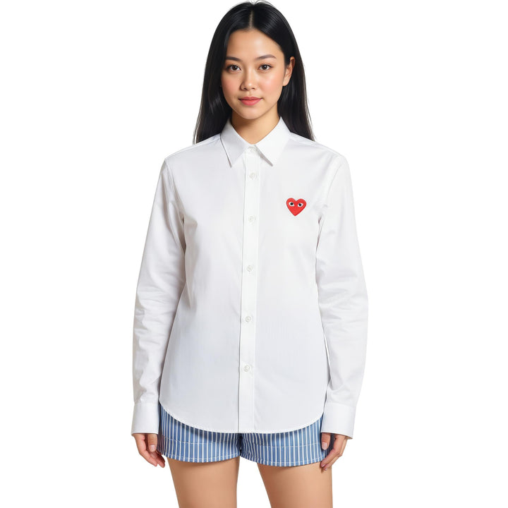 Club21 - COMME des GARCONS PLAY - Red Heart Shirt Women - SHIRTS - White
