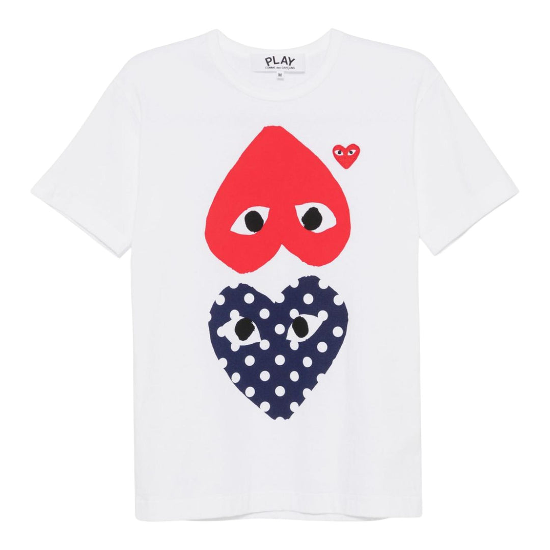 Club21 - COMME des GARCONS PLAY - Reverse Polka Dot Heart Tee Unisex - TEES - White