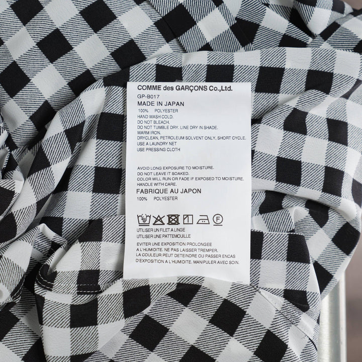 Club21 - COMME des GARCONS - Polyester Crepe De Chine Check Blouse - BLOUSES - Black
