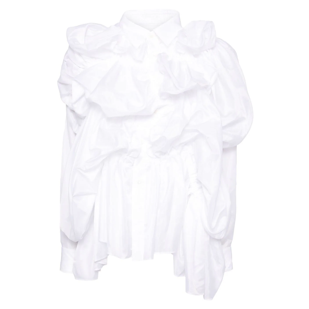 COMME_des_GARCONS_Polyester_Taffeta_Blouse_White