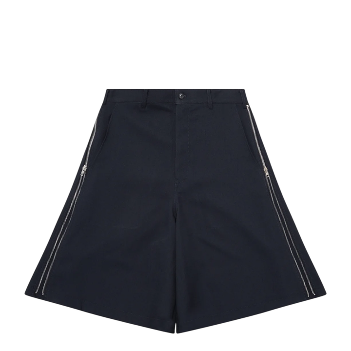 Black Side Zip-Up Detail Shorts
