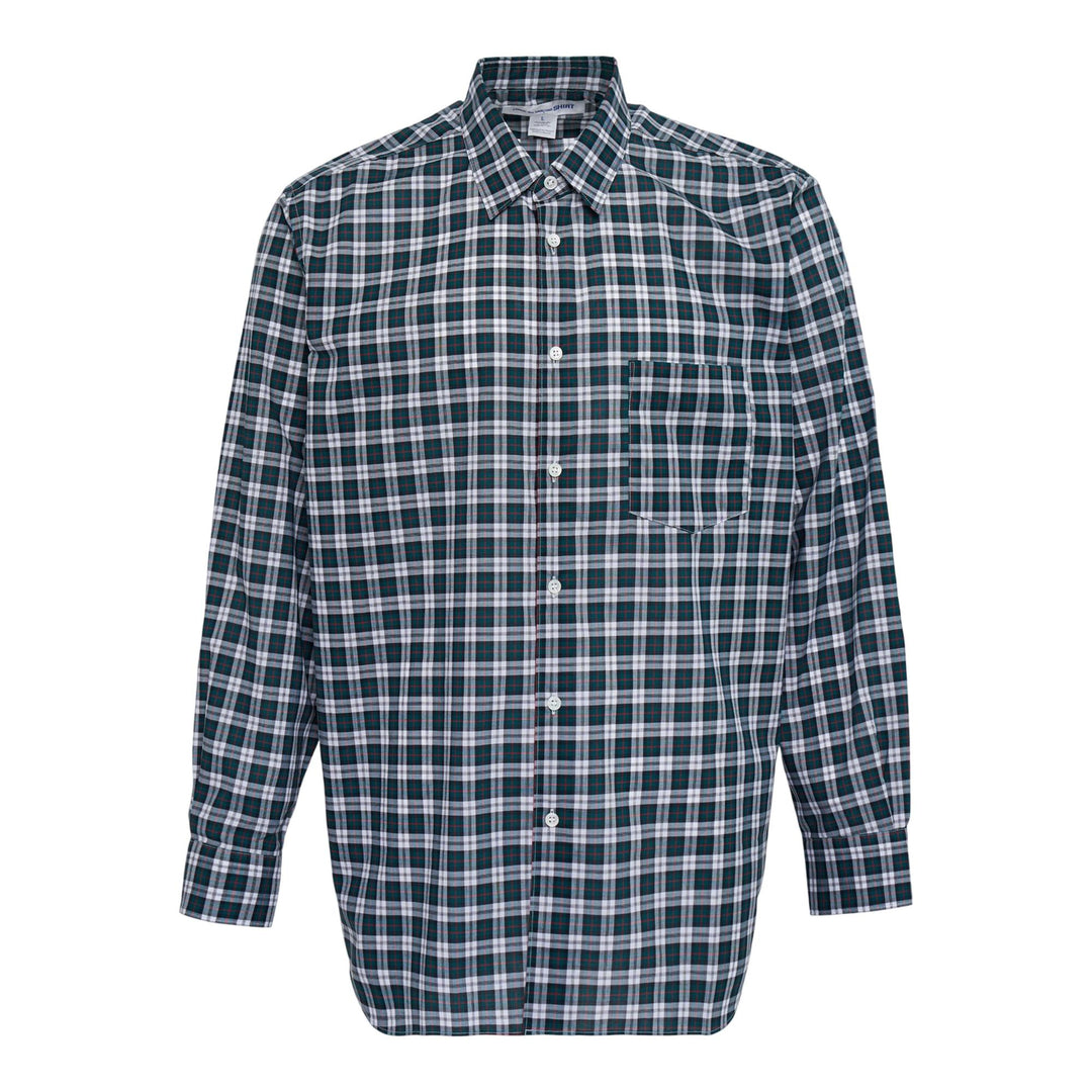 Club21 - COMME des GARCONS SHIRT - Cotton Check Poplin Wide Class Shirt - SHIRTS - Green
