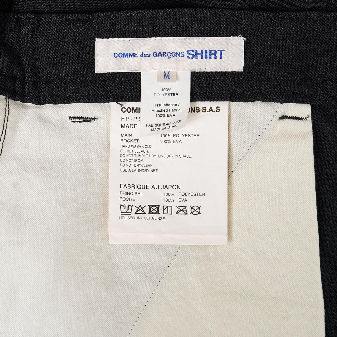 Club21 - COMME des GARCONS SHIRT - Polyester Twill Garment Pants - WOVEN PANTS - Black