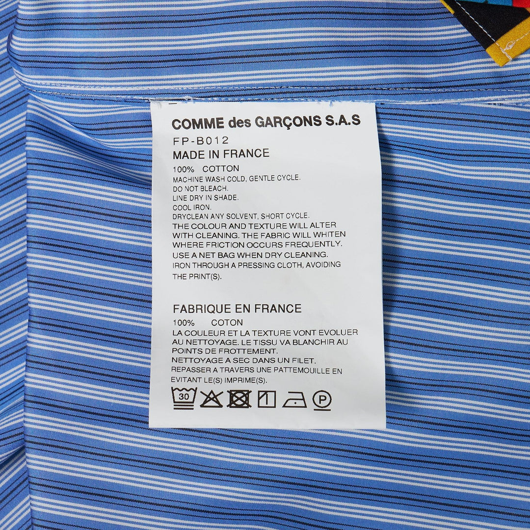 Club21 - COMME des GARCONS SHIRT - Yarn Dyed Cotton Stripe Slogan Shirt - SHIRTS - Multi