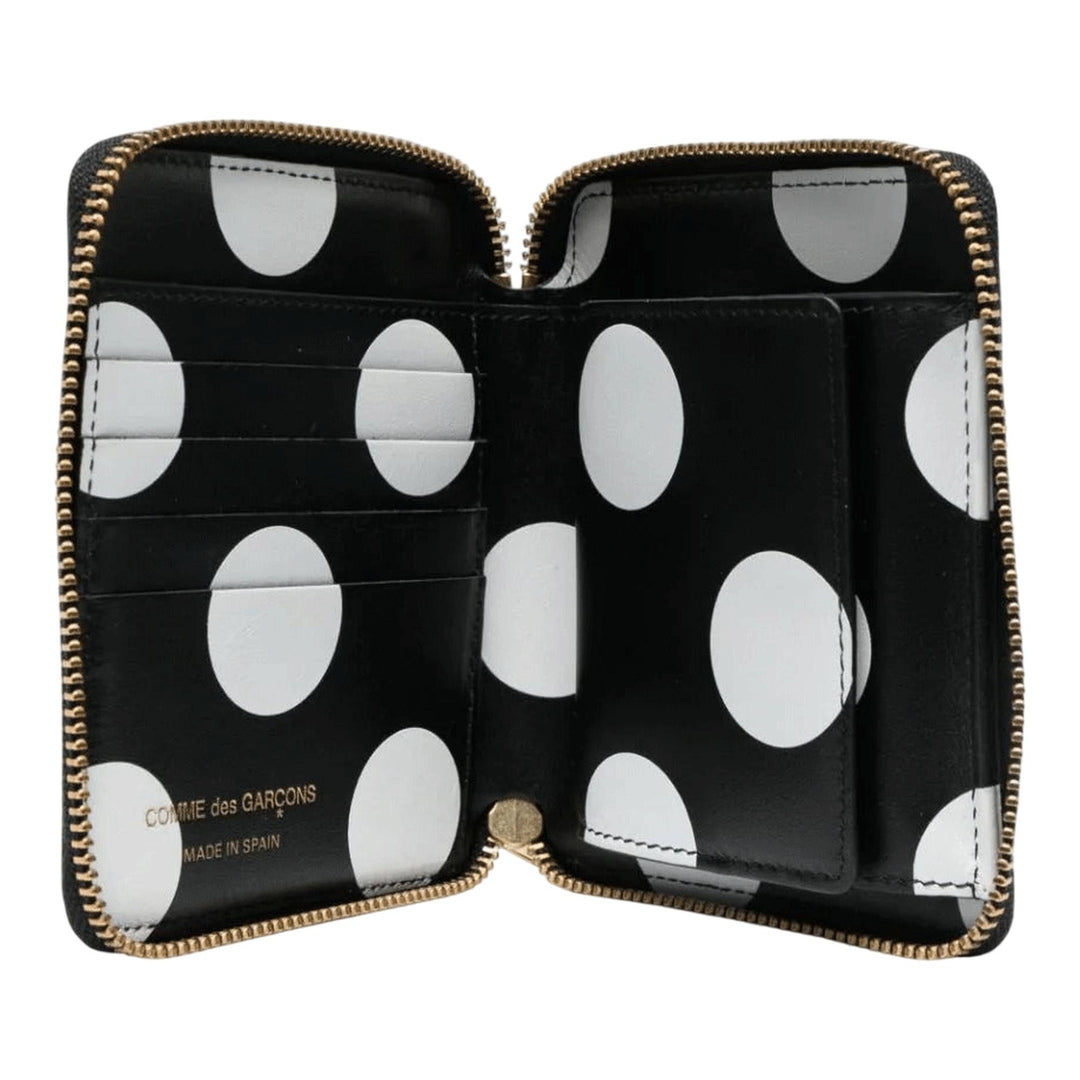COMME des GARCONS WALLET Classic Print Polka Dot Zip Around Wallet Polka Dots 2