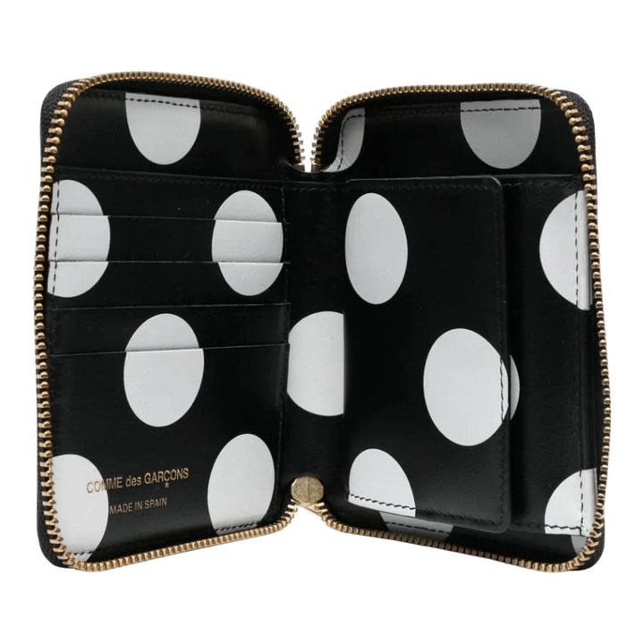 COMME des GARCONS WALLET Classic Print Polka Dot Zip Around Wallet Polka Dots 2