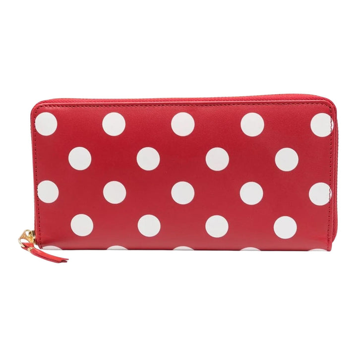 Club21 - COMME des GARCONS WALLET - Dots Printed Leather Line Wallet - WALLETS - Red