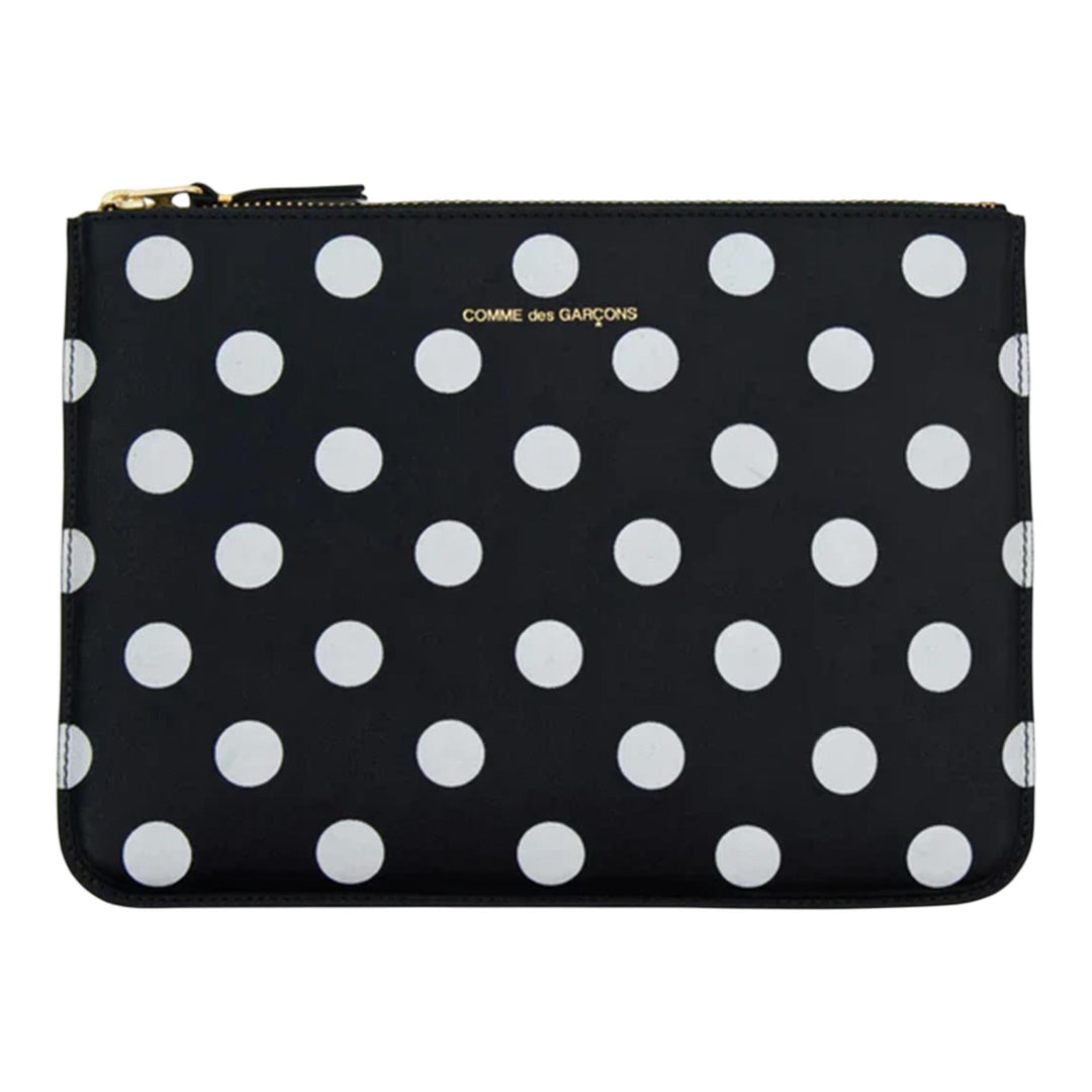 Club21 - COMME des GARCONS WALLET - Dots Printed Leather Wallet - WALLETS - Black