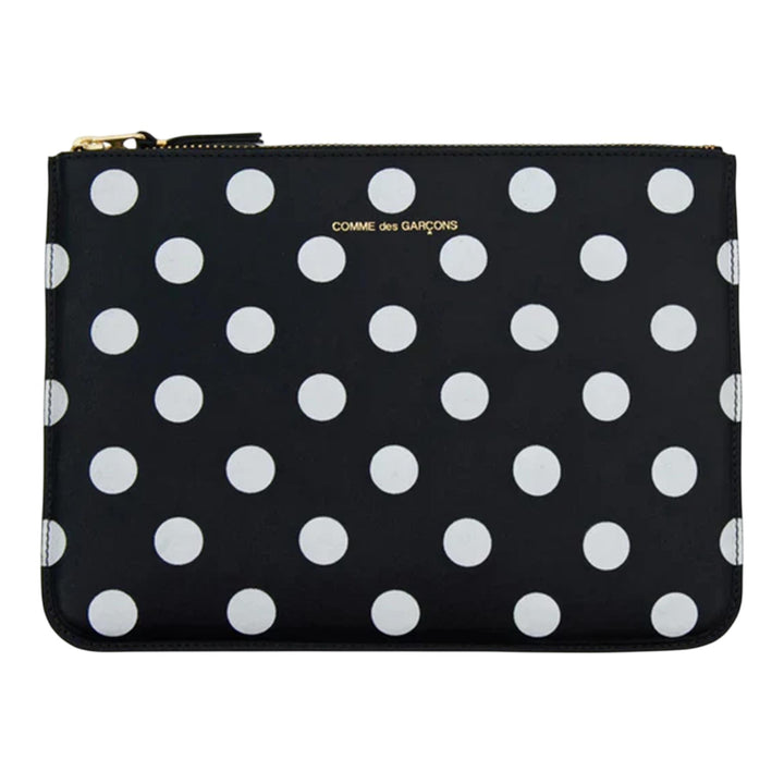 Club21 - COMME des GARCONS WALLET - Dots Printed Leather Wallet - WALLETS - Black
