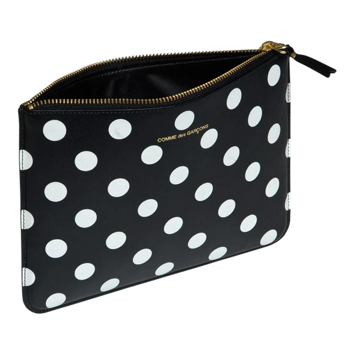 Club21 - COMME des GARCONS WALLET - Dots Printed Leather Wallet - WALLETS - Black