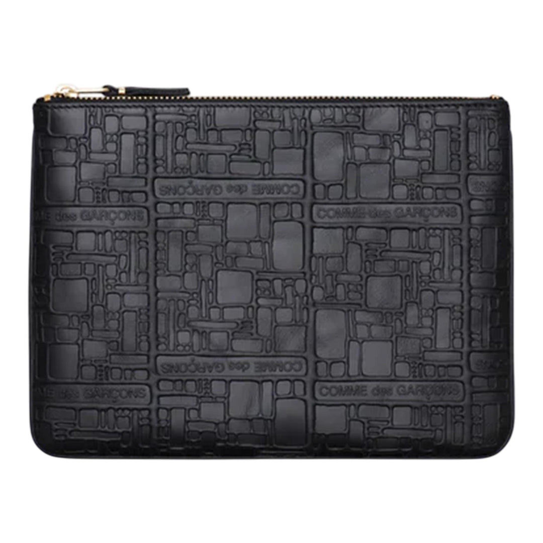 Club21 - COMME des GARCONS WALLET - Embossed Logo Type Handbag 210 X 160 - HANDBAGS - Black