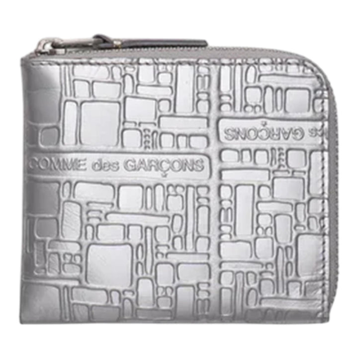 Club21 - COMME des GARCONS WALLET - Embossed Logo Type Wallet 110 X 100 - WALLETS - Silver