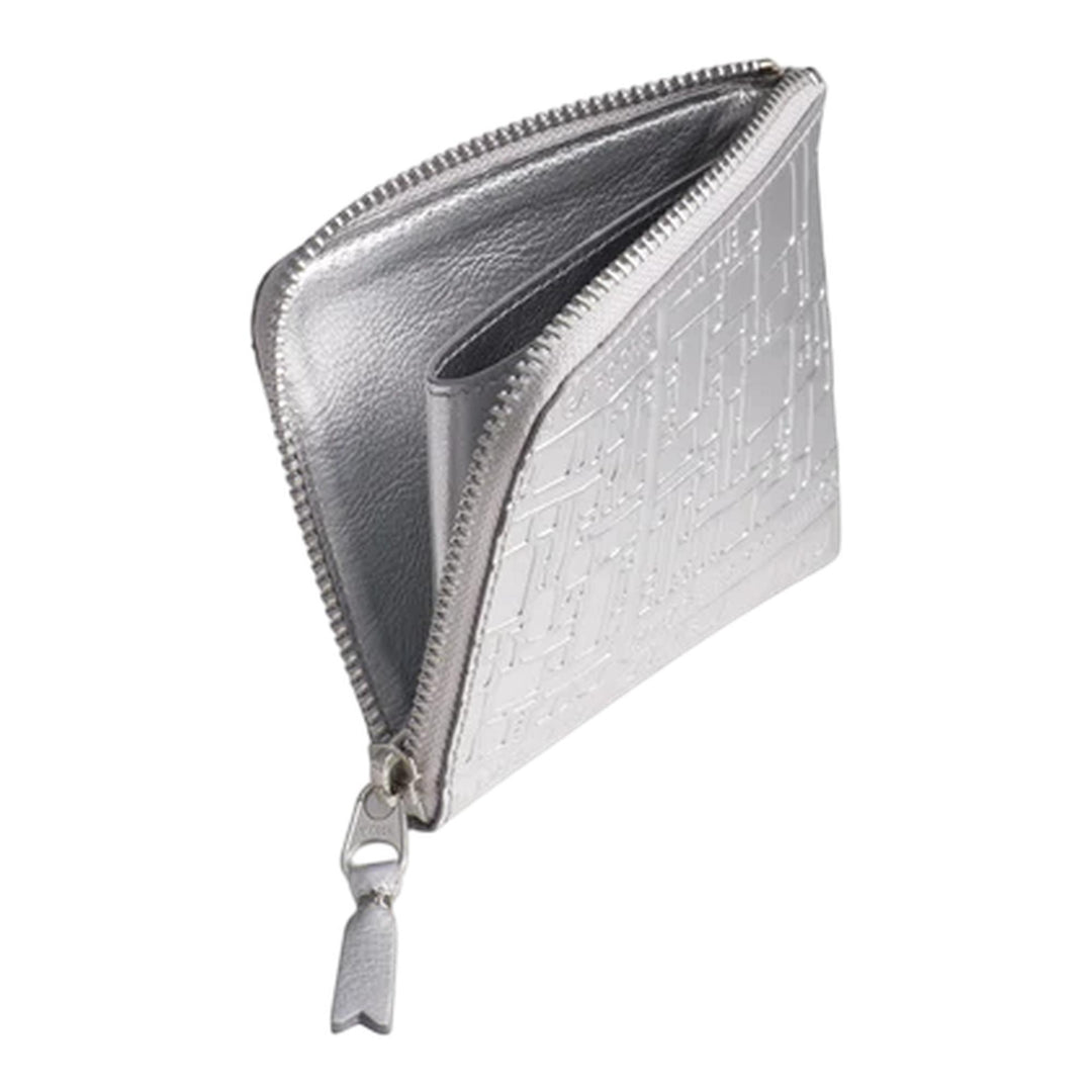 Club21 - COMME des GARCONS WALLET - Embossed Logo Type Wallet 110 X 100 - WALLETS - Silver