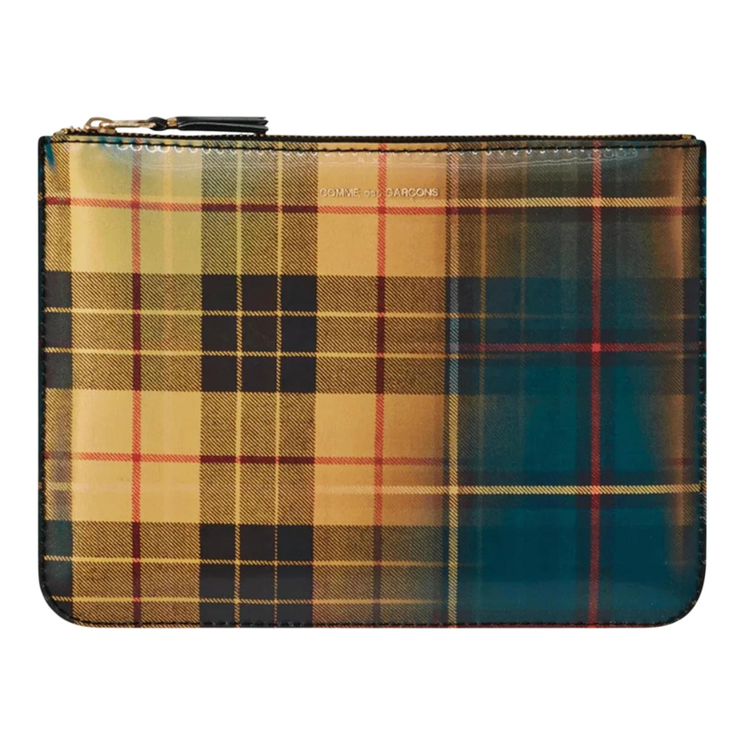 Club21 - COMME des GARCONS WALLET - Lenticular Tartan Pouch - ZIP ARD WALLETS - Green