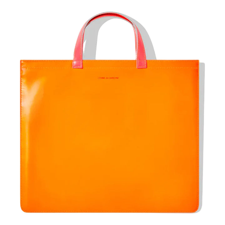 Club21 - COMME des GARCONS WALLET - Super Fluo Leather Line Tote - HANDBAGS - Orange