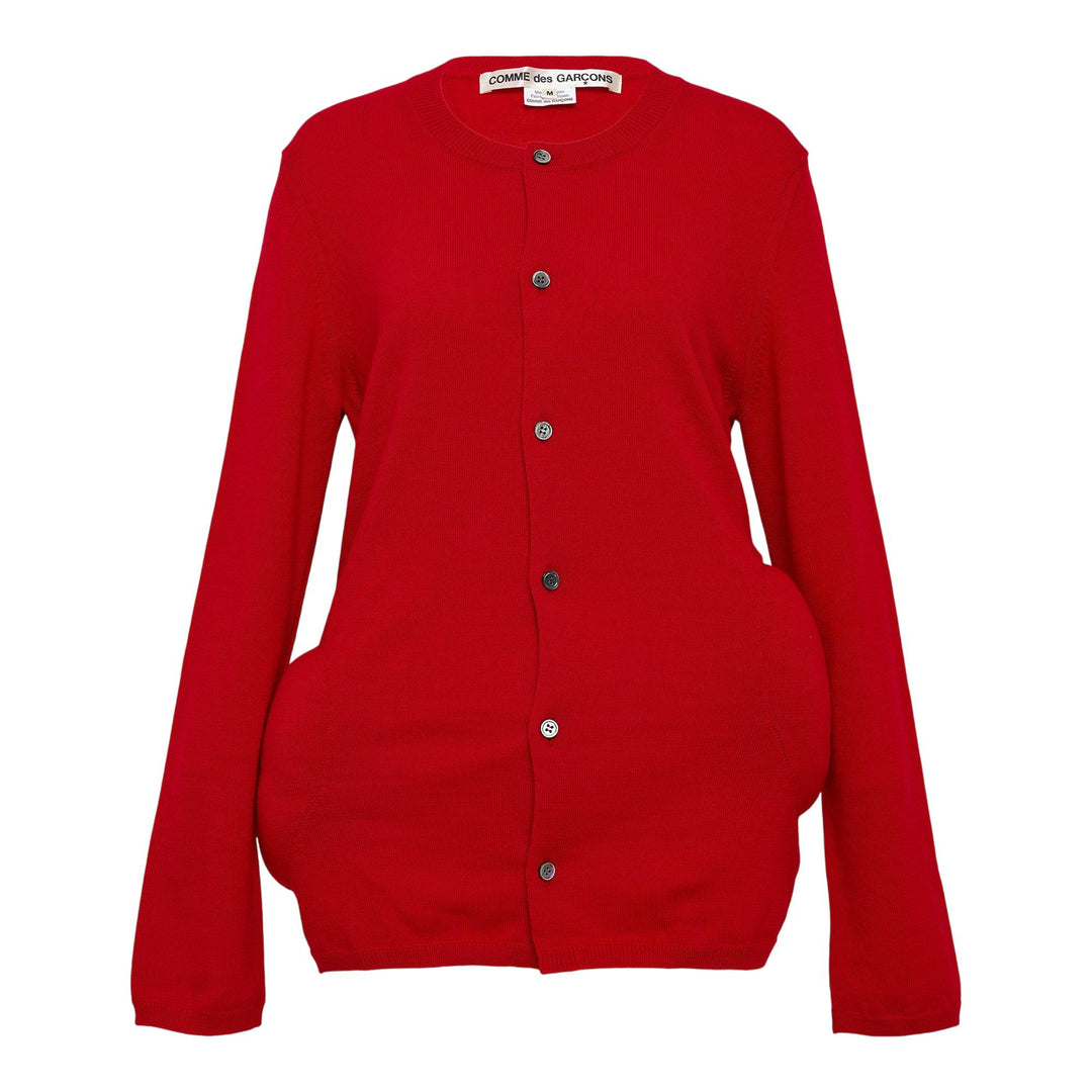 Club21 - COMME des GARCONS - Worsted Wool Jersey Filling Cardigan - CARDIGANS - Red