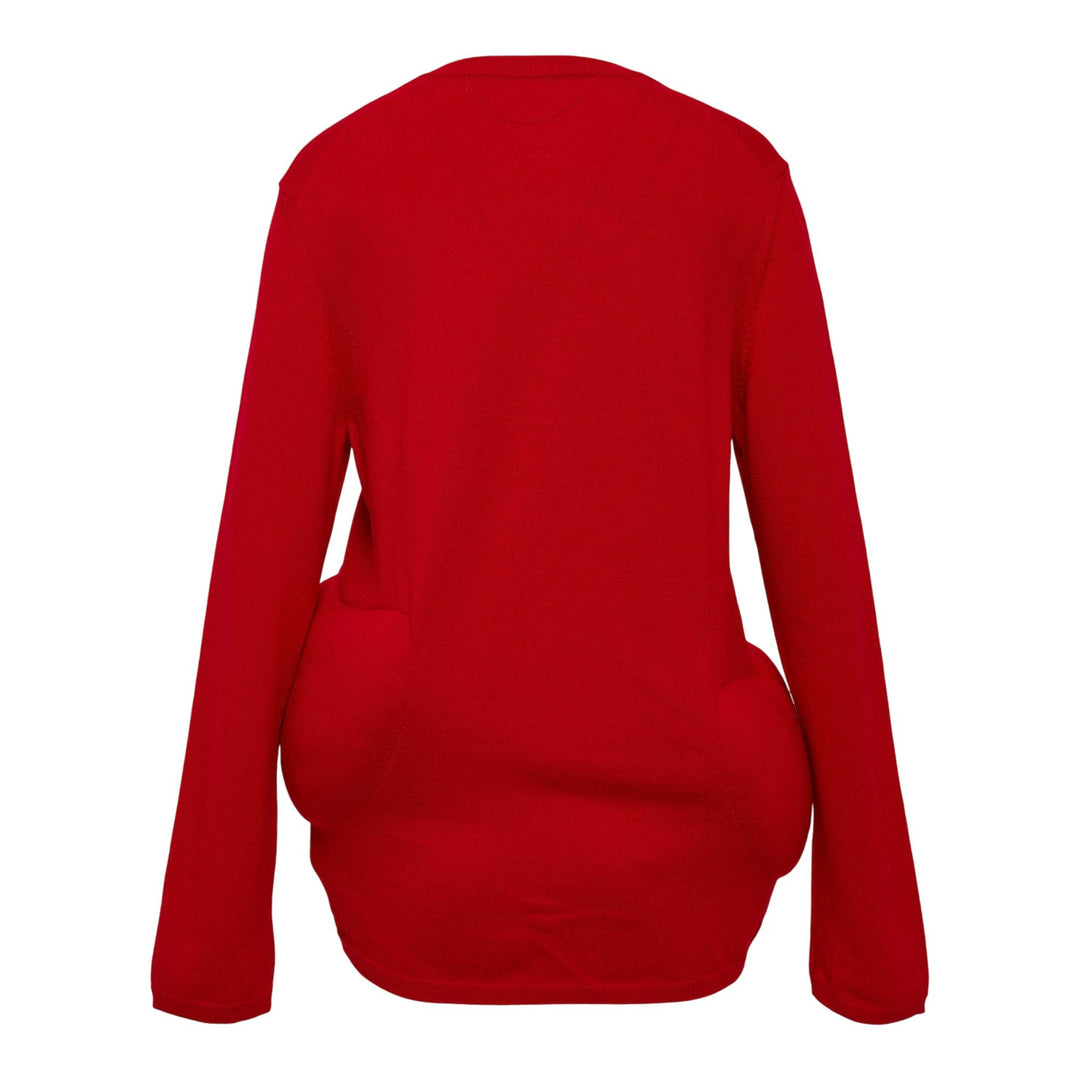 Club21 - COMME des GARCONS - Worsted Wool Jersey Filling Cardigan - CARDIGANS - Red