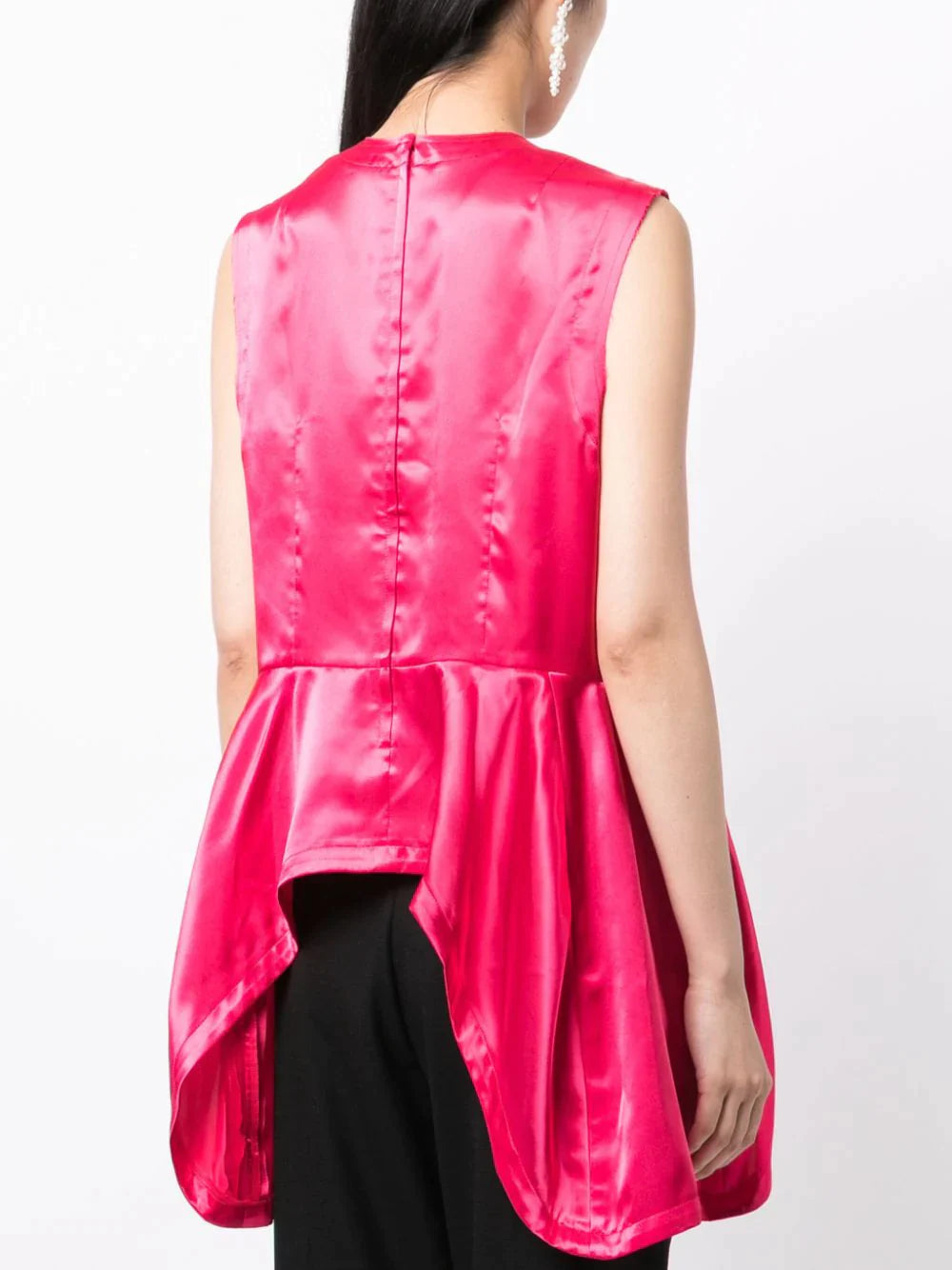 COMME des GARCONS-Sleeveless Falbala Blouse-Pink-4