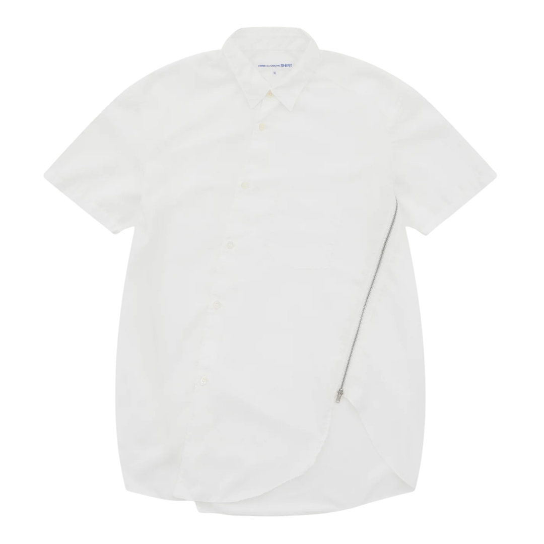 Front Zip Detail Short Sleeve Shirt