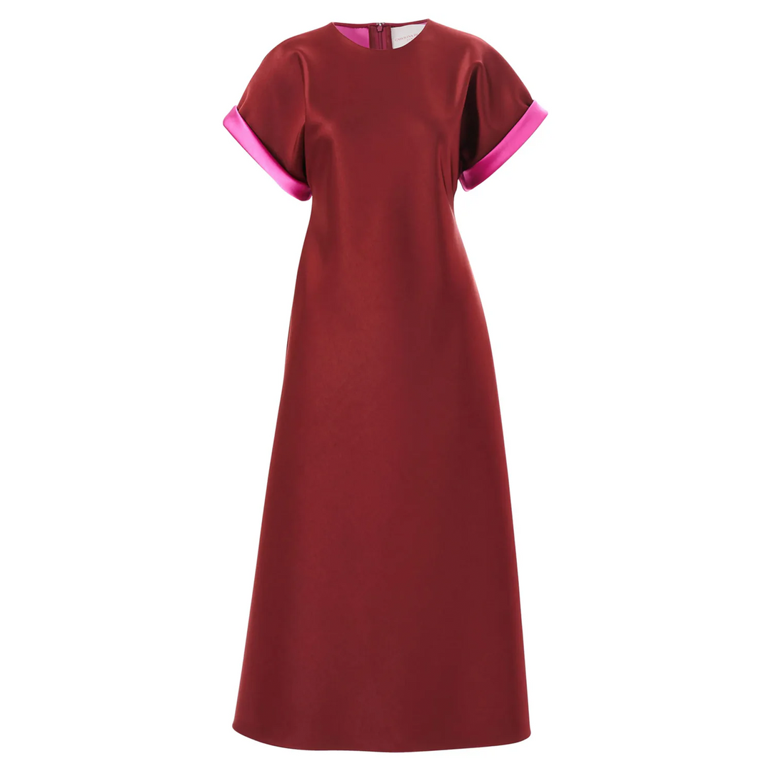Crewneck Bias Cut Midi Dress