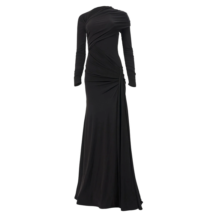 Long Sleeve Draped Gown