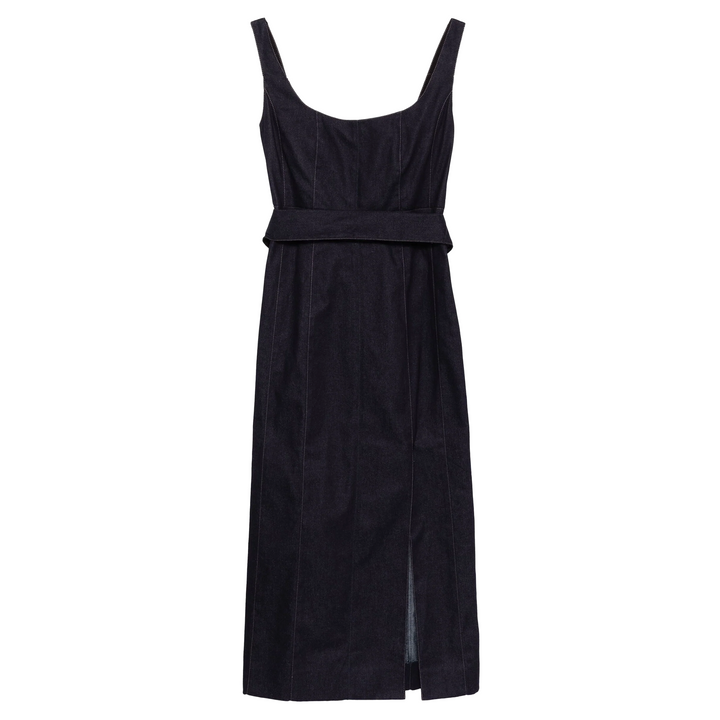 Scoop Neck Seamed Midi Dress