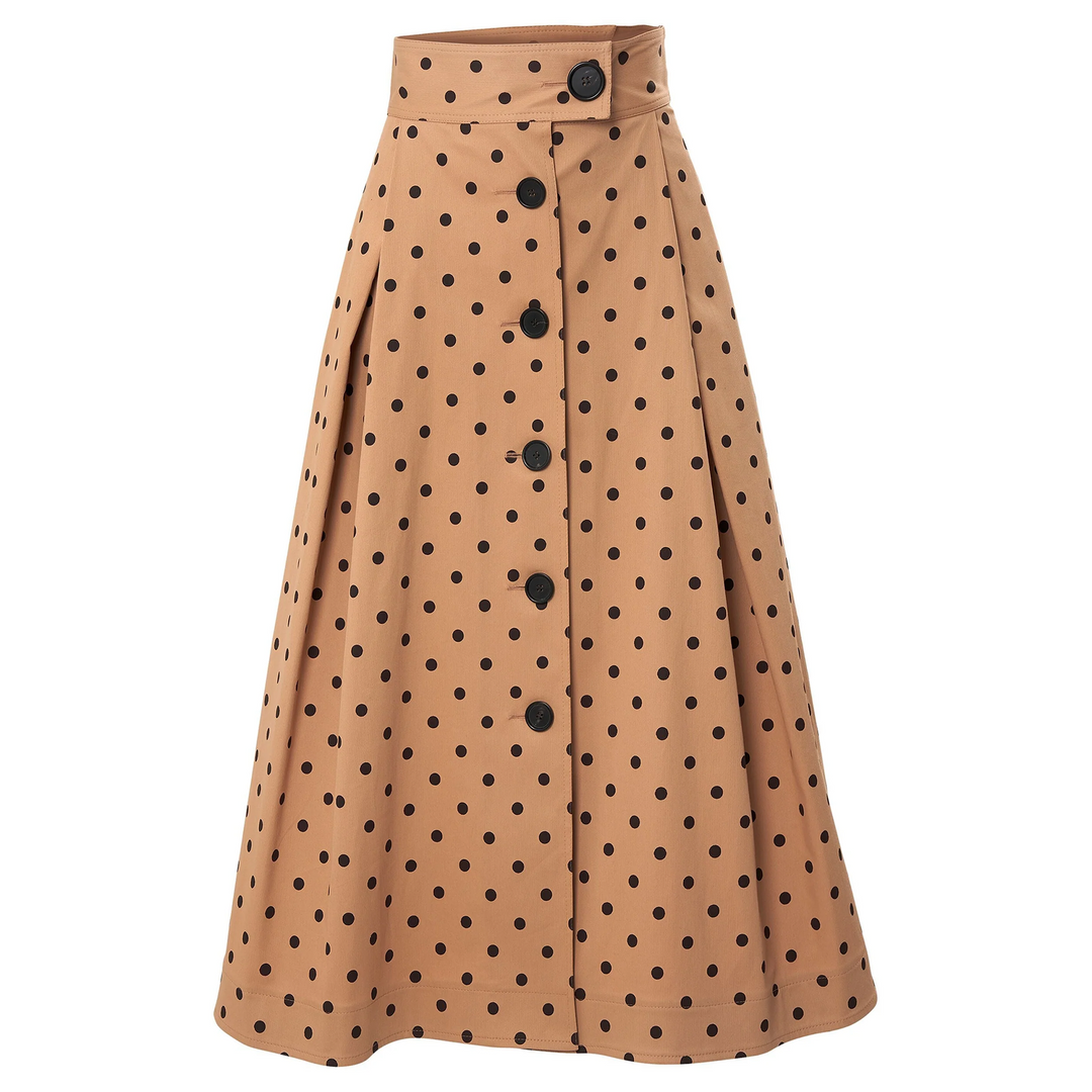 Aline Button Front Midi Skirt