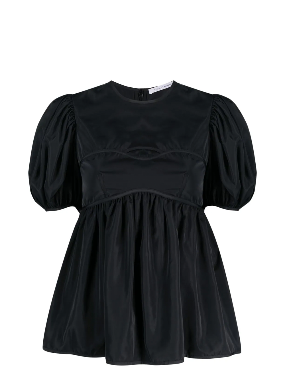 Cecilie Bahnsen Short Sleeve Peplum Top Black 1