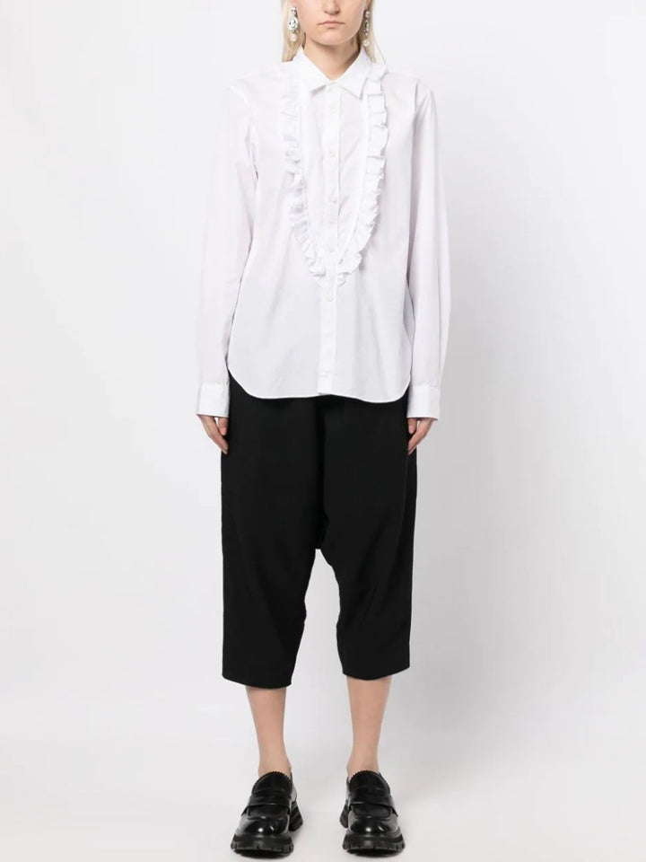 Comme-Des-Garcons-Black-Long-Ruffle-Bib-Shirt-White-2