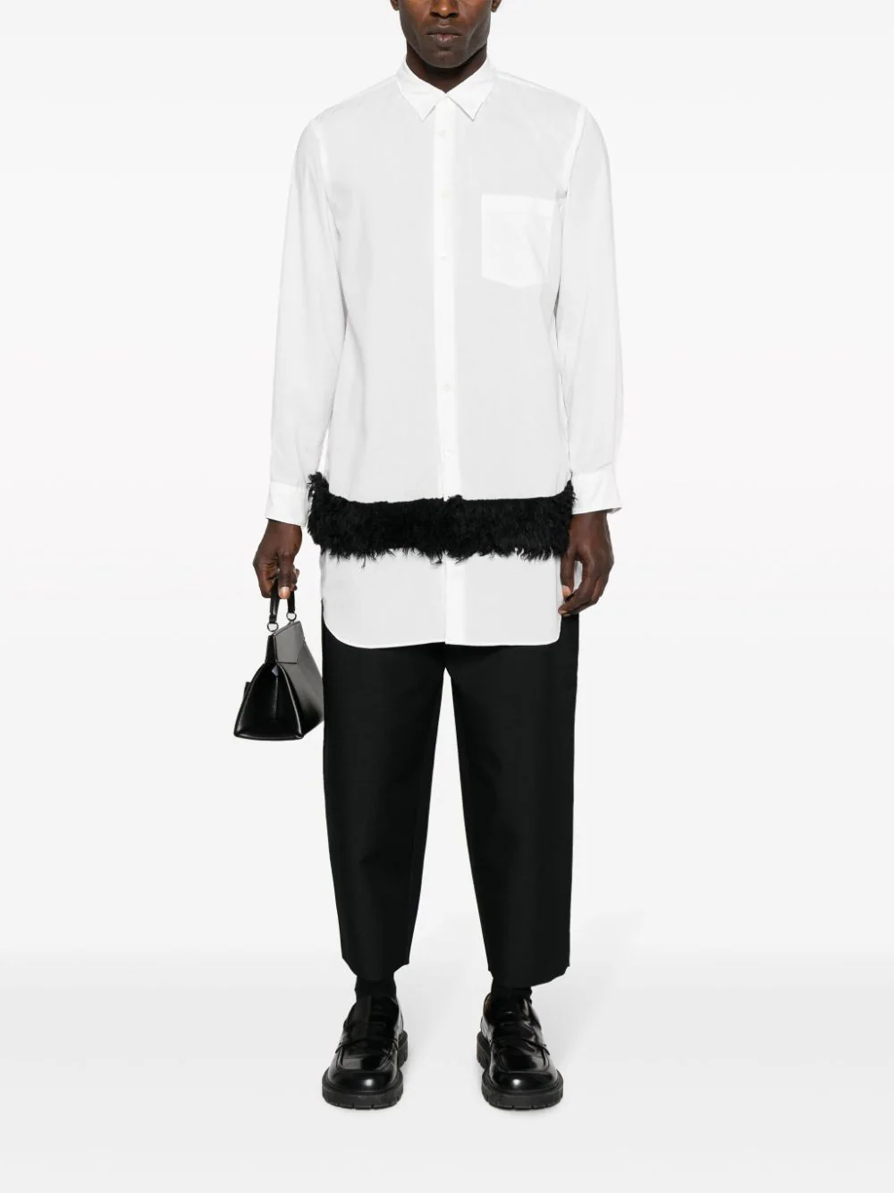 Comme-Des-Garcons-Homme-Plus-Fur-Hem-Shirt-White-2