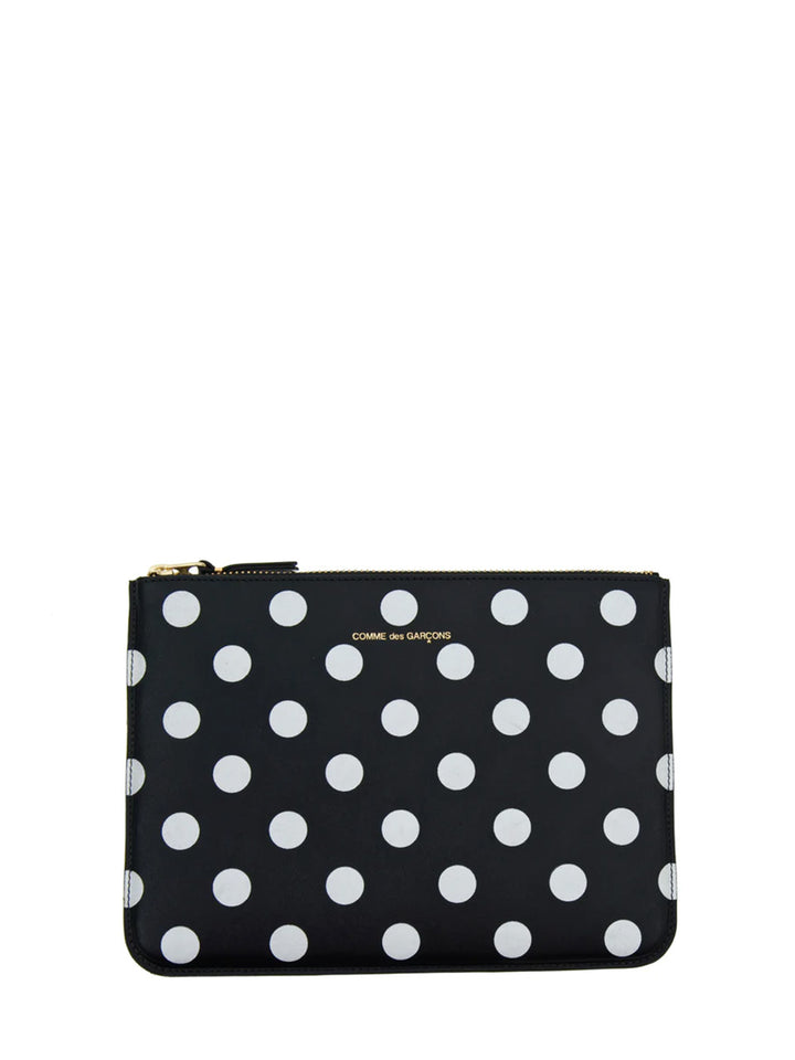    Comme-Des-Garcons-Wallet-Dots-Printed-Big-Pouch-Black-1