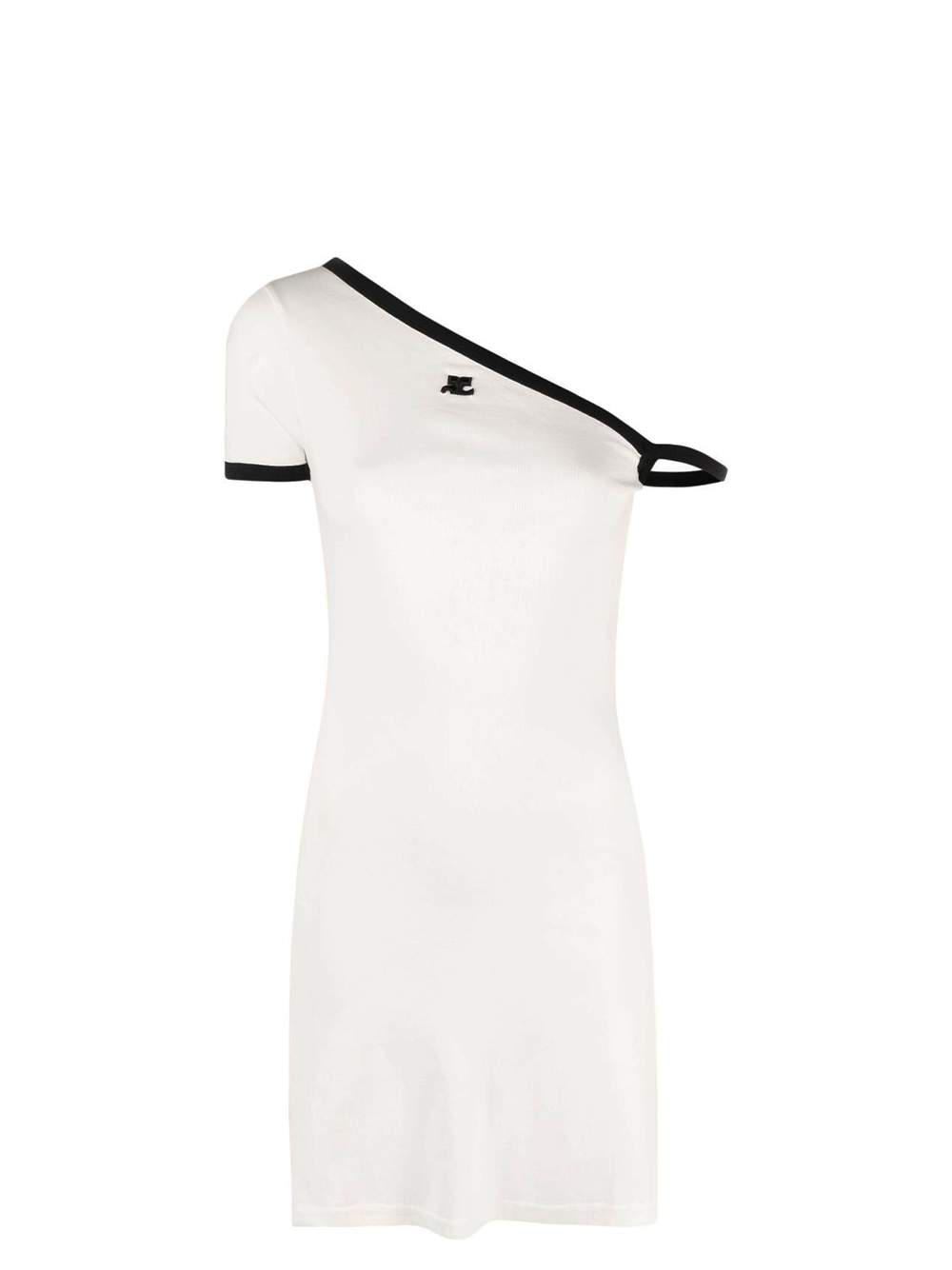 Courreges Asymetrical Contrast Dress White 1