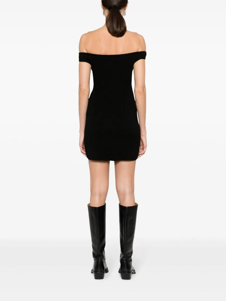 Courreges-Bustier-Rib-Knit-Mini-Dress-Black-4