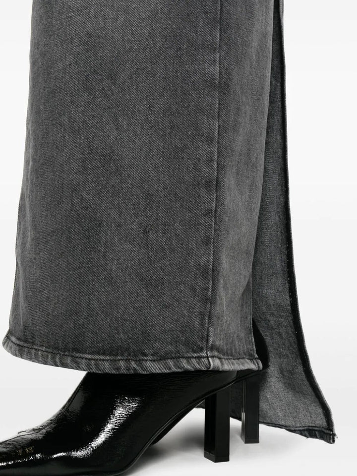 Courreges-Heritage-Stone-Denim-Long-Skirt-Grey-5