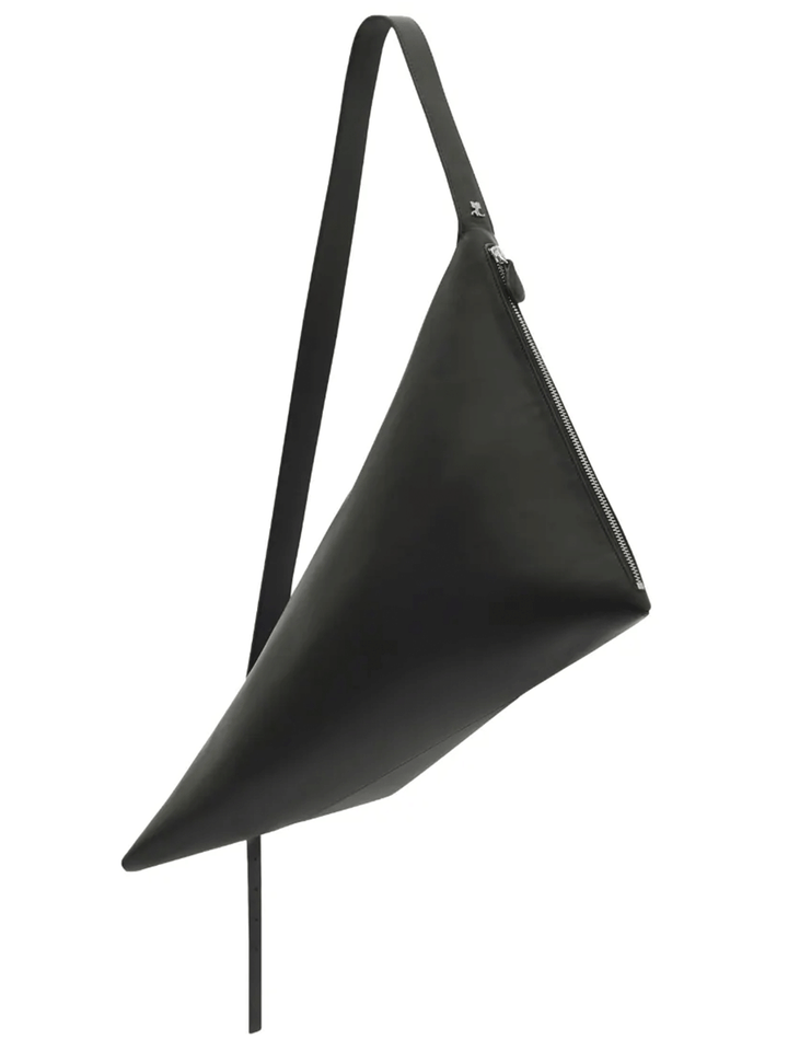 Courreges-Leather-Medium-Shark-Bag-Black-1