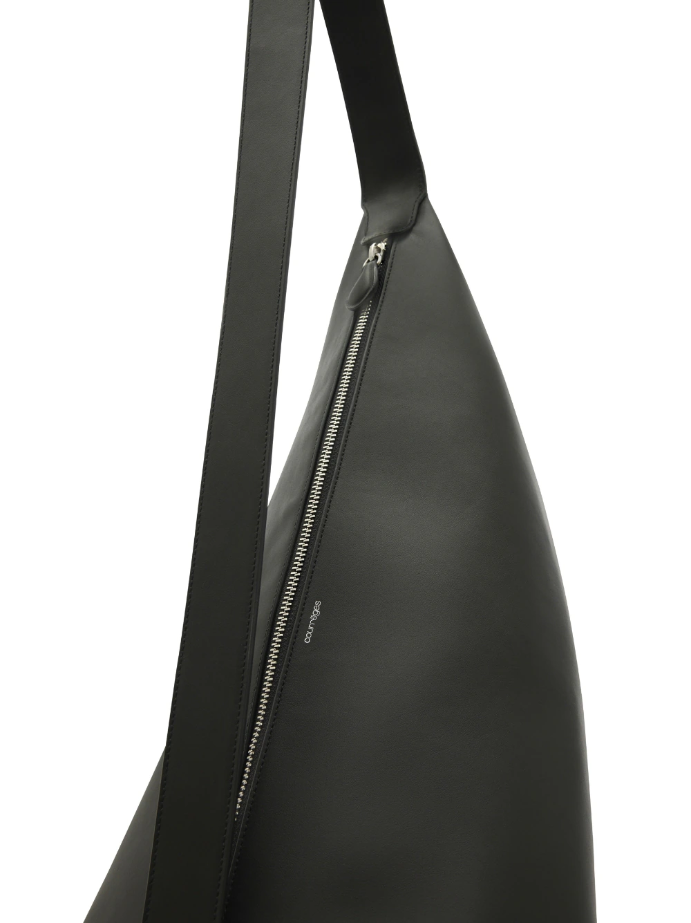 Courreges-Leather-Medium-Shark-Bag-Black-3