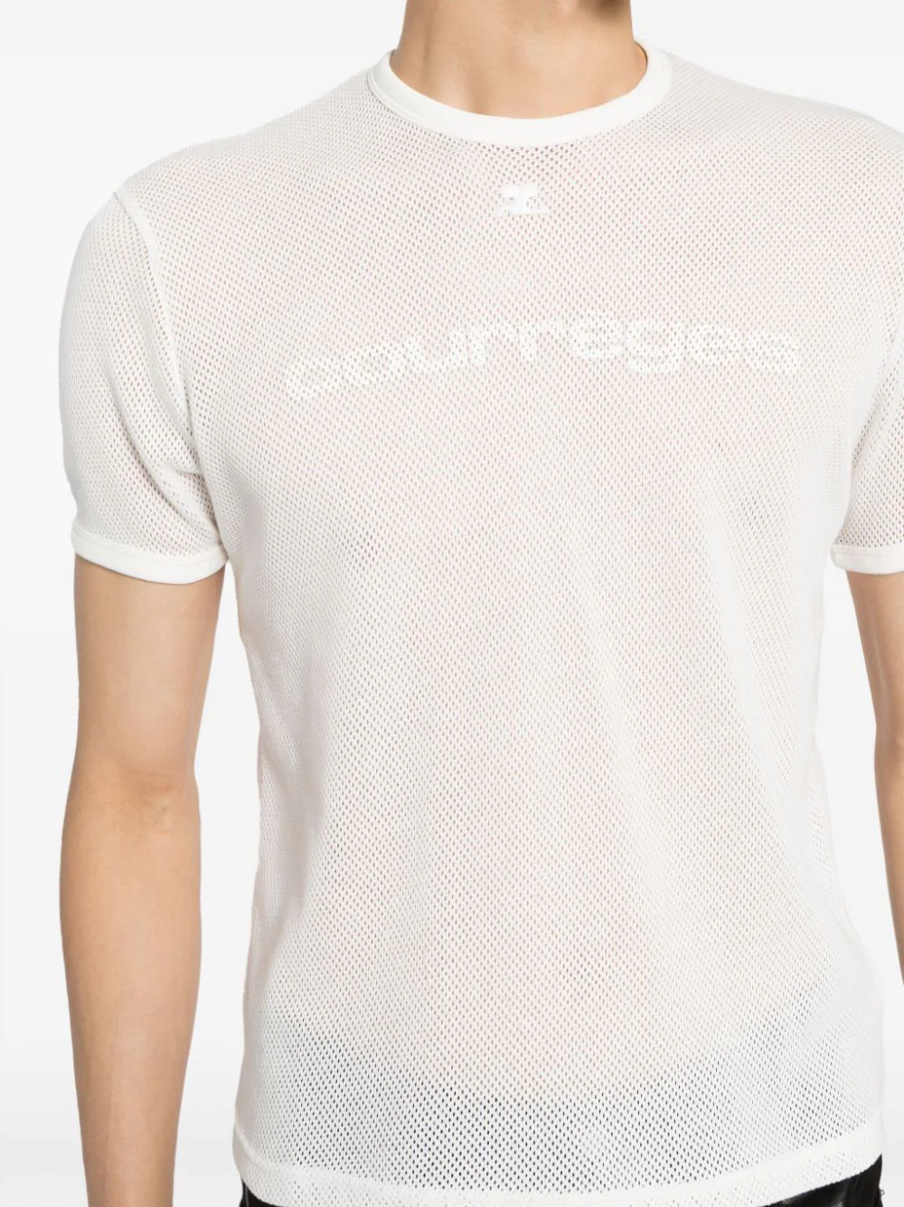 Courreges-Resistance-Contrast-Mesh-T-Shirt-White-5