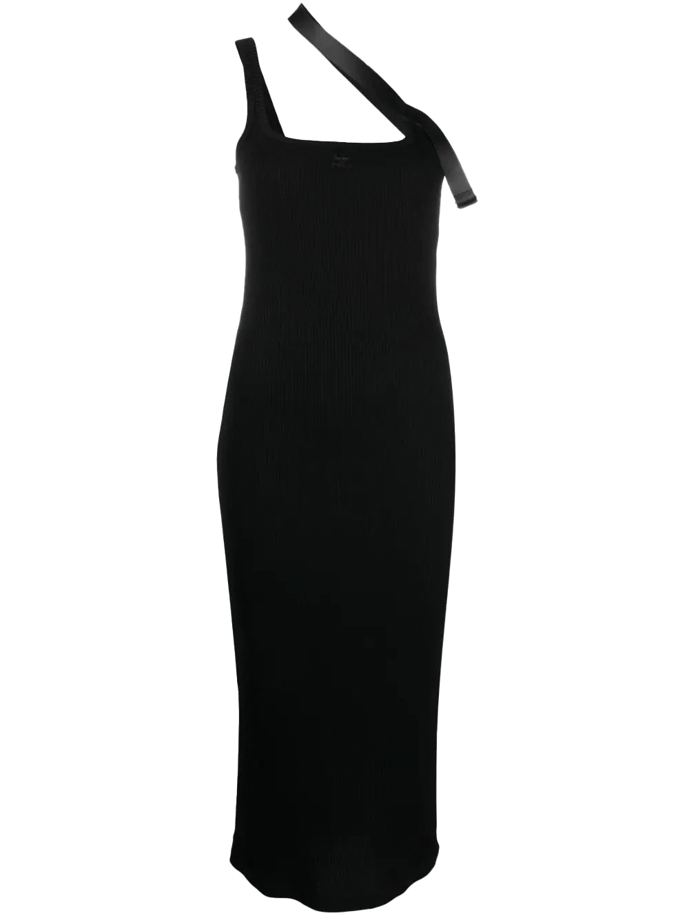    Courreges-Strap-Biais-90_s-Rib-Dress-Black-1