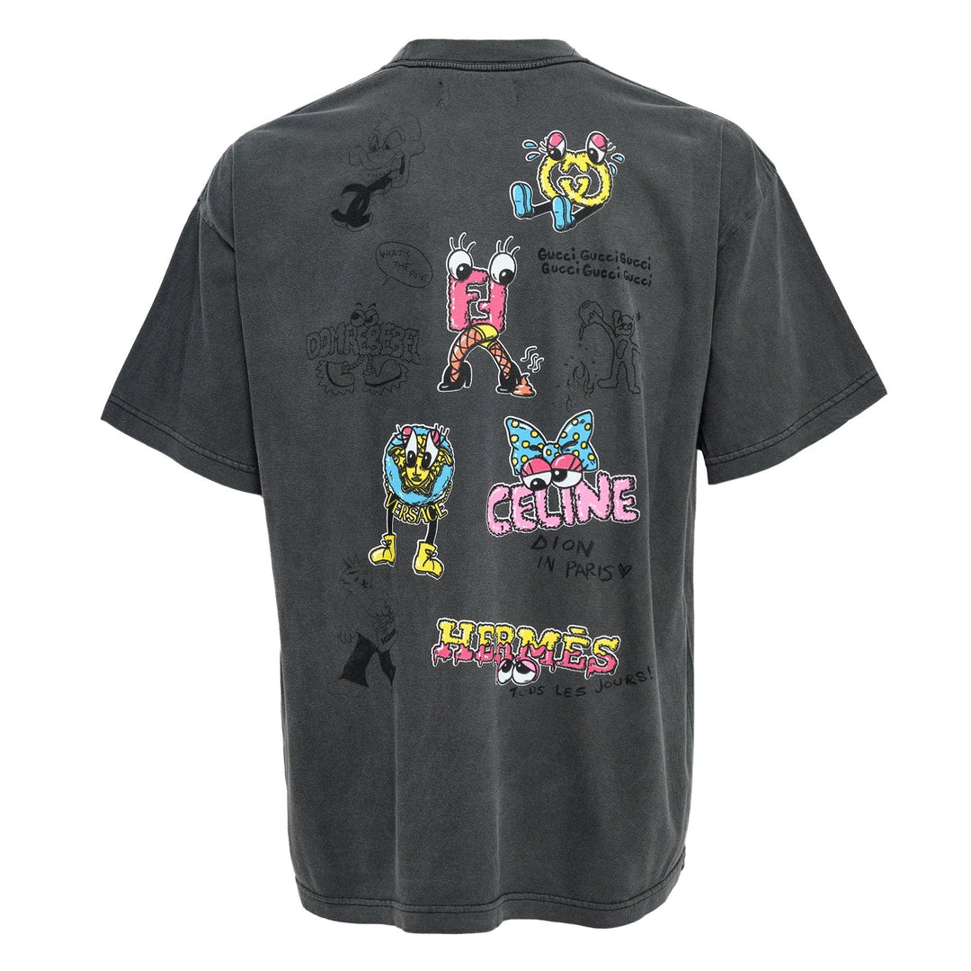 Club21 - DOMREBEL - Luxury Sketch T-Shirt - TEES - Black