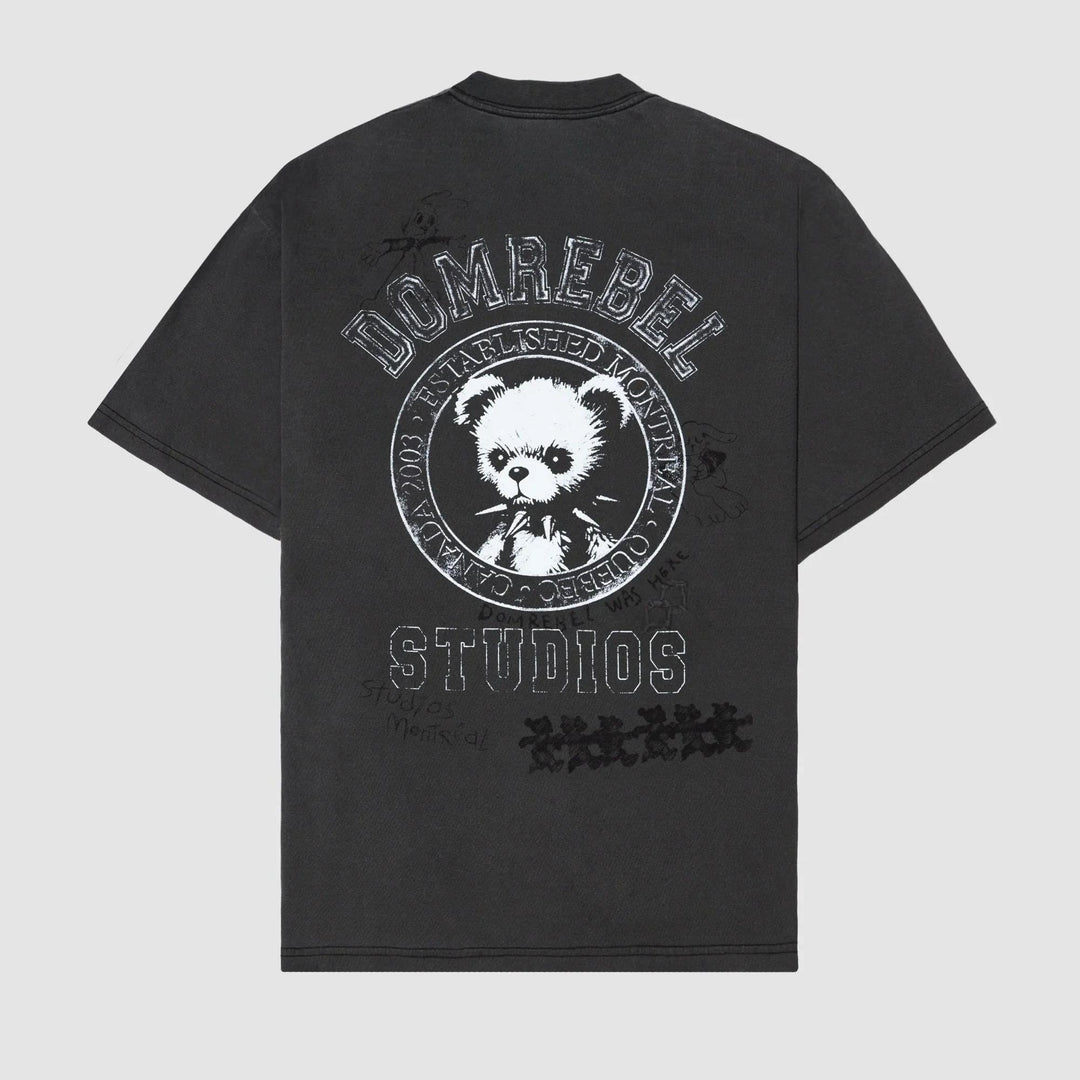 Club21 - DOMREBEL - Varsity Bear T-Shirt - TEES - Black
