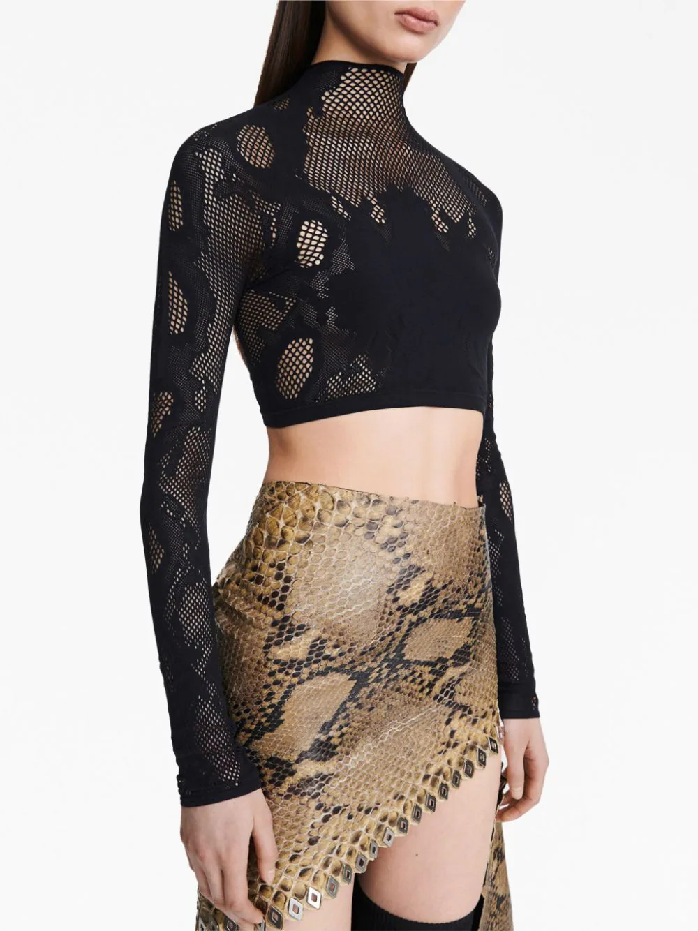 Dion-Lee-Seamless-Cobra-Lace-Top-Black-5