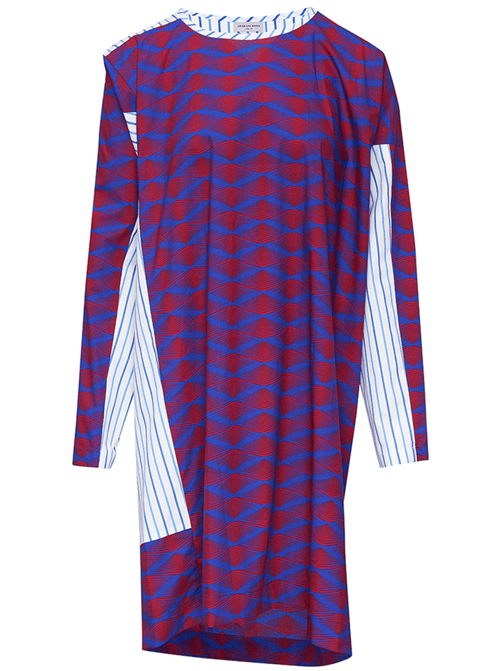 Dries-Van-Noten-Cotton-Popeline-Loose-Fit-Dress-Blue-1
