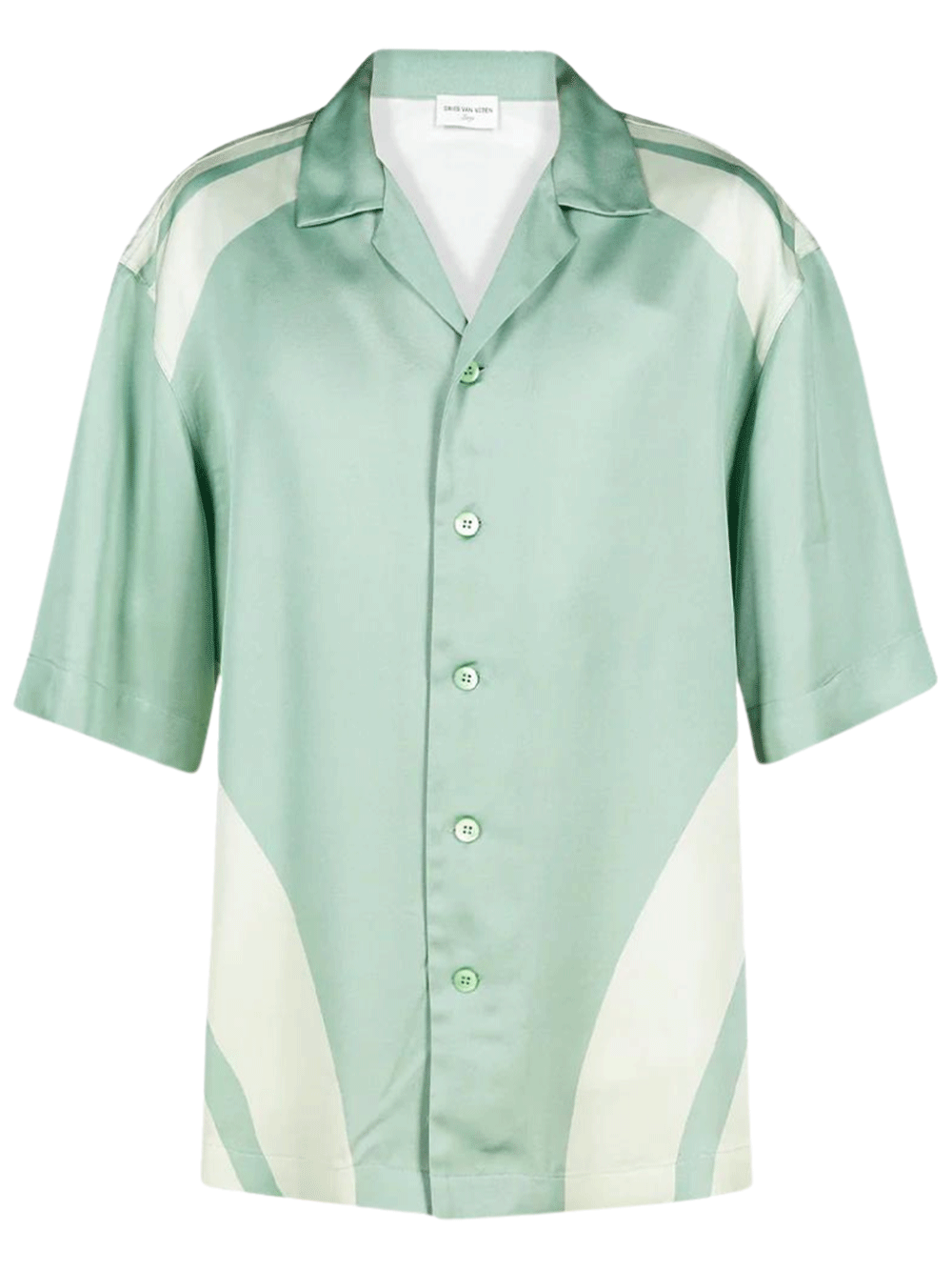 Dries-Van-Noten-Engineered-Print-On-Midweight-Shirt-Green-1