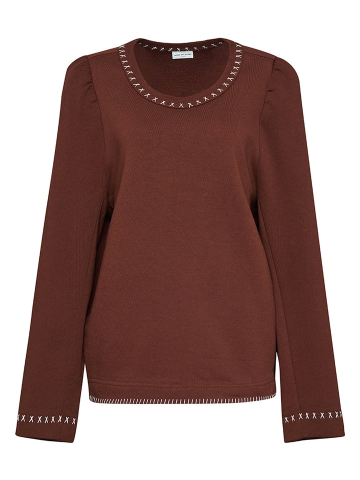    Dries-Van-Noten-Sweatshirt-With-Padded-Shoulder-Brown-1