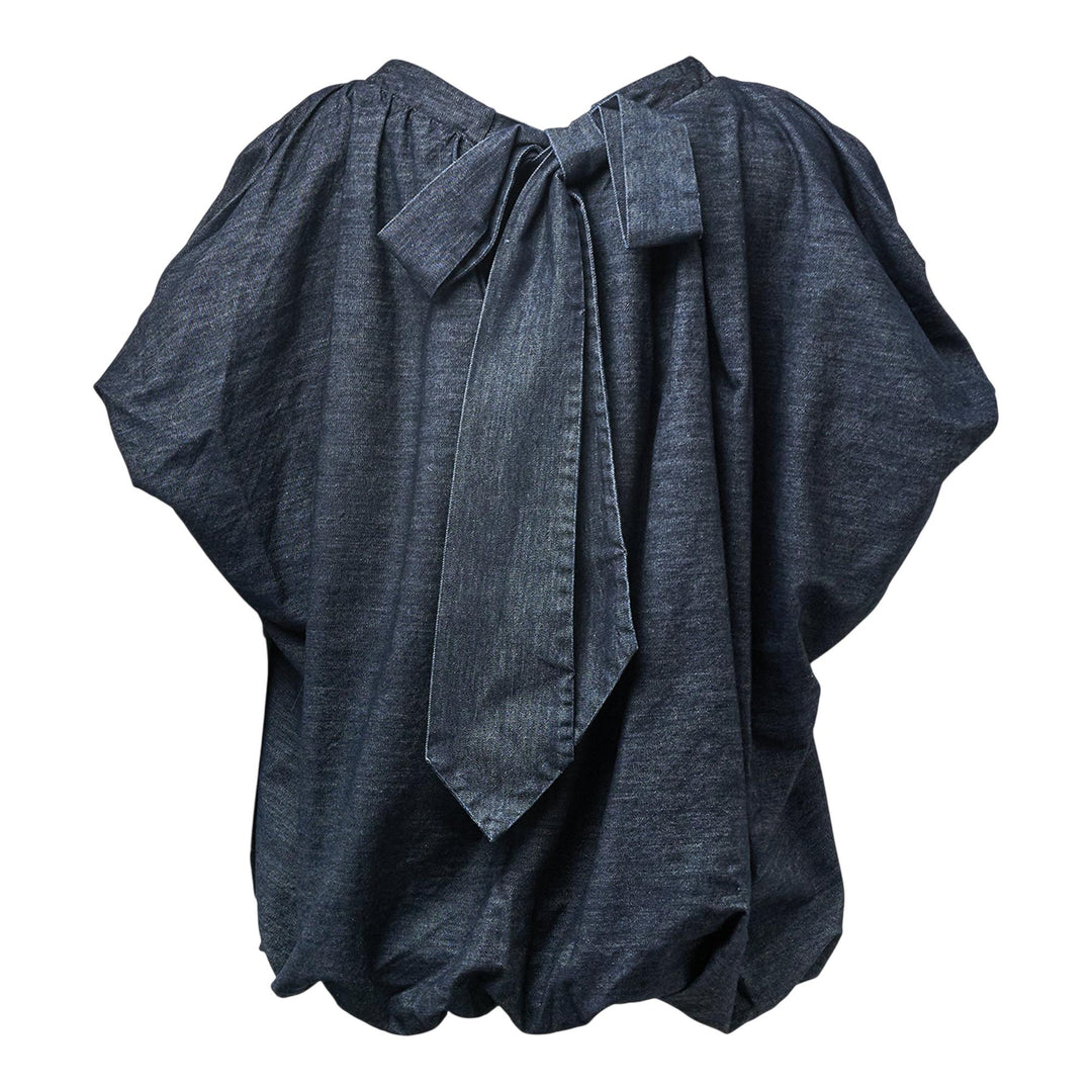 Club21 - Dries Van Noten - Balloon Top With Scarf - WOVEN TOPS - Denim