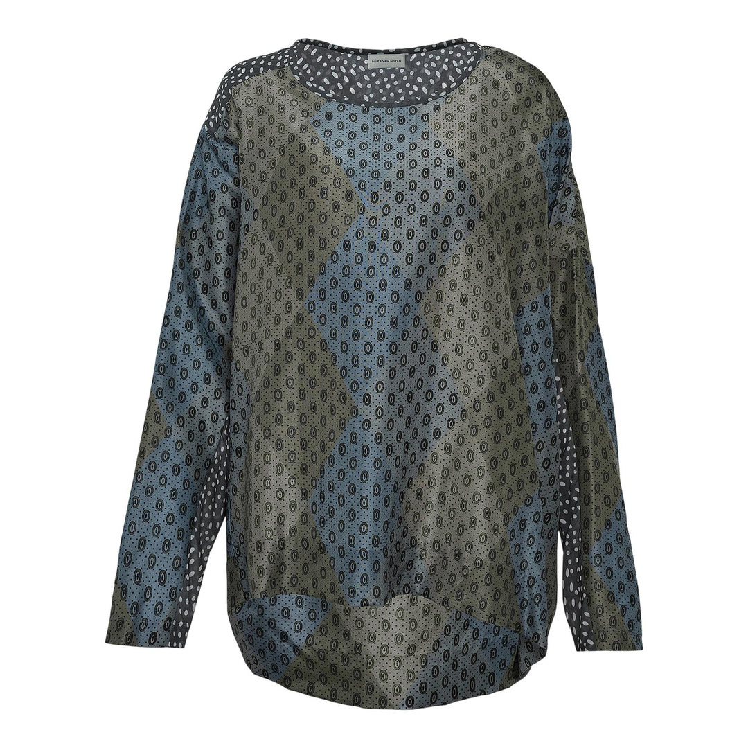 Club21 - Dries Van Noten - Loose Fit Asymetrical Top - WOVEN TOPS - Green