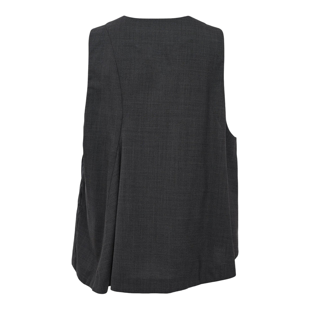 Club21 - ENFOLD - Charcoalgray Flared Vest - VESTS - Charcoal
