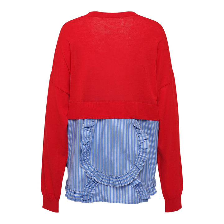 Club21 - ENFOLD - Frilly Bottom Cardigan - CARDIGANS - Red